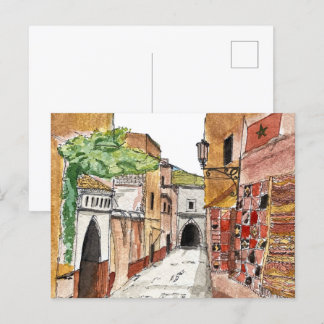 Morocco rote Stadtanzeige Postkarte