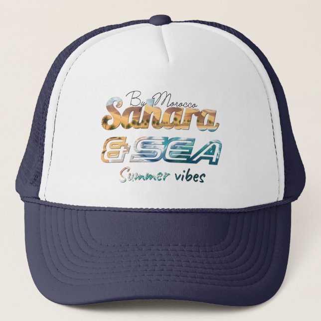 Morocco Sahara & Sea Summer Vibes Design Truckerkappe (Vorderseite)