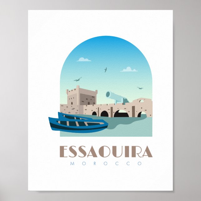 Morocco Skyline von Essaouira Poster (Vorne)