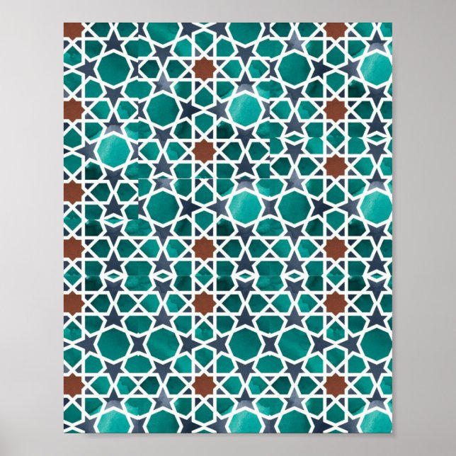 Moroccon Art Geometric Pattern Poster (Vorne)