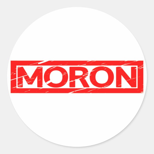 Moron Briefmarke Runder Aufkleber (Vorderseite)
