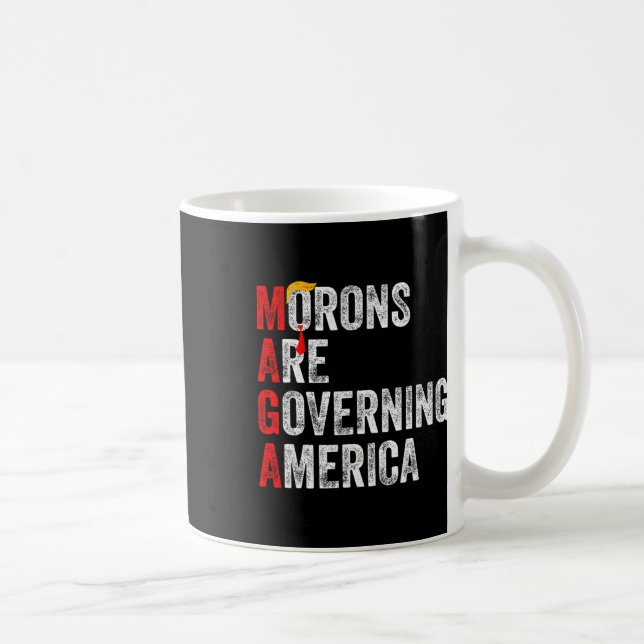Moronen regieren Amerika lustig Trump 2024 Kaffeetasse (Rechts)