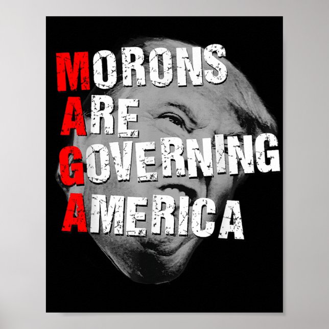 Moronen regieren Amerika lustig Trump 2025 Poster (Vorne)