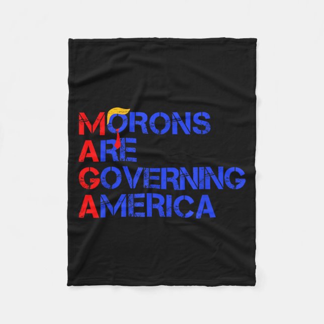 Morons Are Governing America Funny Trump 2024  Fleecedecke (Vorderseite)