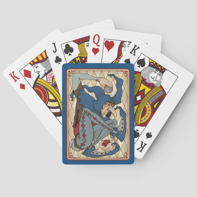 Morose Jester Bicycle Playing Cards Blue Gray Spielkarten (Rückseite)