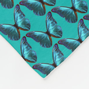Morpho Blue Butterfly Blanket Fleecedecke