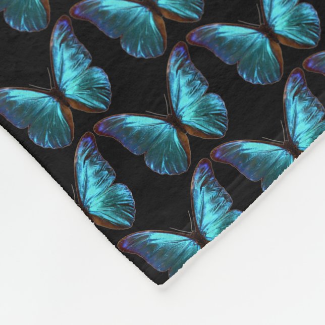 Morpho Blue Butterfly Blanket Fleecedecke (Ecke)
