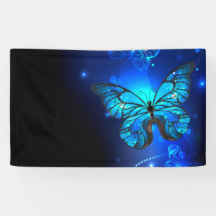Morpho Butterfly im dunklen Hintergrund Banner
