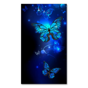 Morpho Butterfly im dunklen Hintergrund Magnetische Visitenkarte