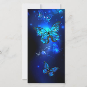Morpho Butterfly im dunklen Hintergrund Save The Date