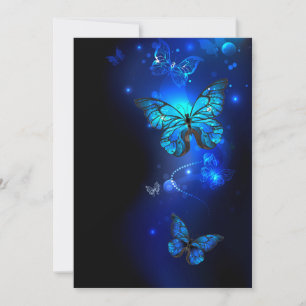 Morpho Butterfly in the Dark Background