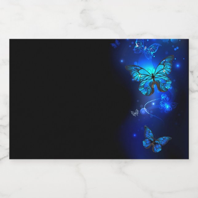 Morpho Butterfly in the Dark Background (Einzelnes Label)