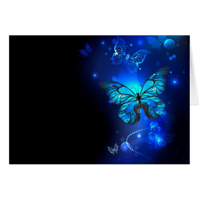 Morpho Butterfly in the Dark Background (Vorderseite (Horizontal))