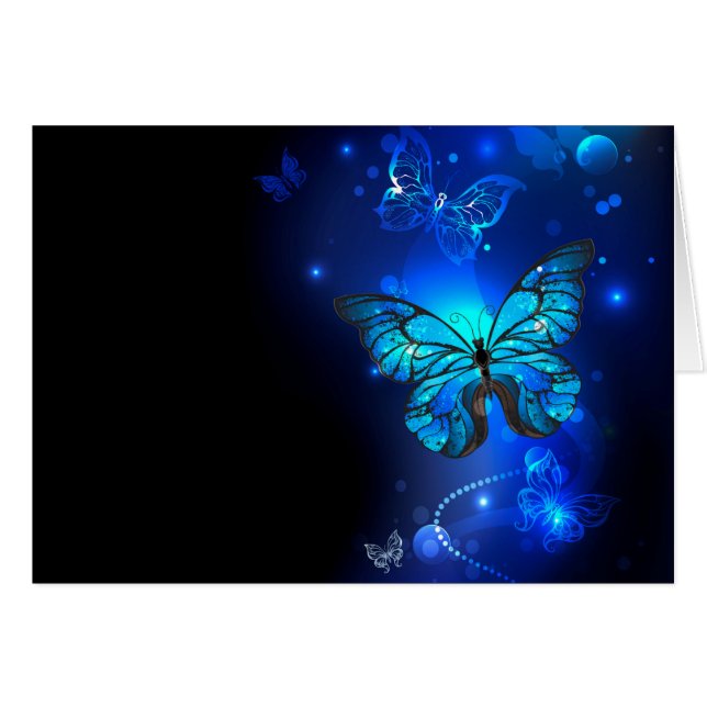 Morpho Butterfly in the Dark Background (Vorderseite (Horizontal))
