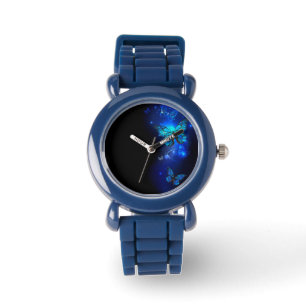 Morpho Butterfly in the Dark Background Armbanduhr