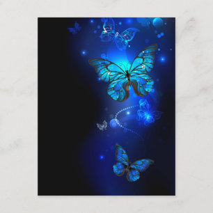 Morpho Butterfly in the Dark Background Begleitkarte