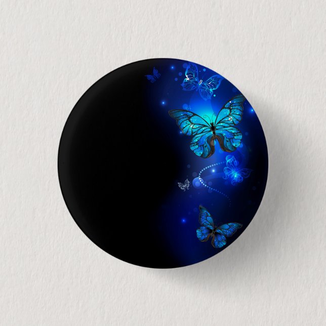 Morpho Butterfly in the Dark Background Button (Vorderseite)