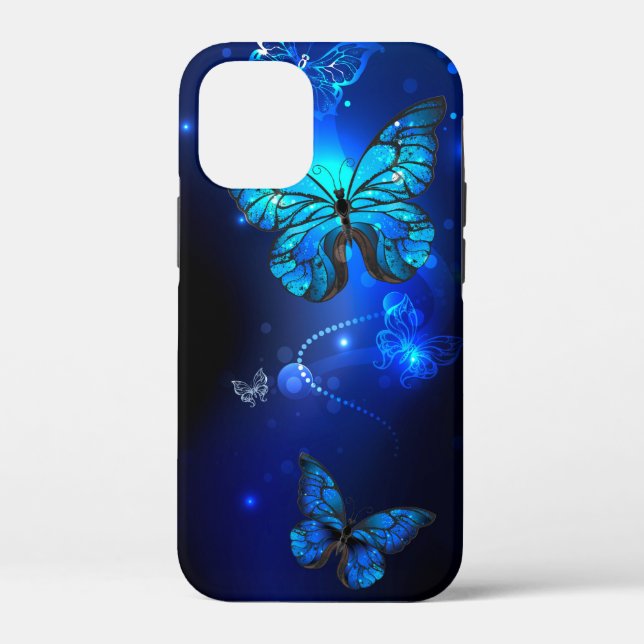 Morpho Butterfly in the Dark Background Case-Mate iPhone Hülle (Rückseite)