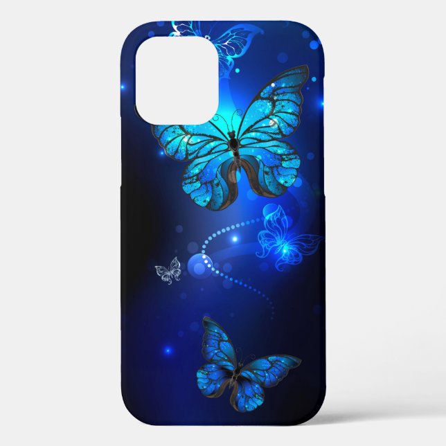 Morpho Butterfly in the Dark Background Case-Mate iPhone Hülle (Rückseite)