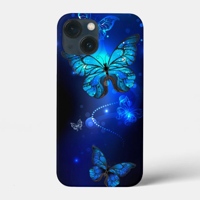 Morpho Butterfly in the Dark Background Case-Mate iPhone Hülle (Rückseite)