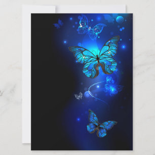 Morpho Butterfly in the Dark Background Einladung