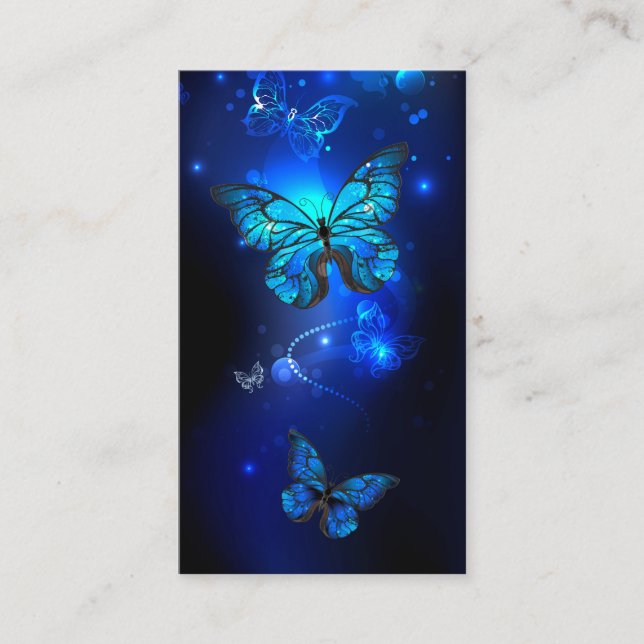 Morpho Butterfly in the Dark Background Empfehlungskarte (Vorderseite)