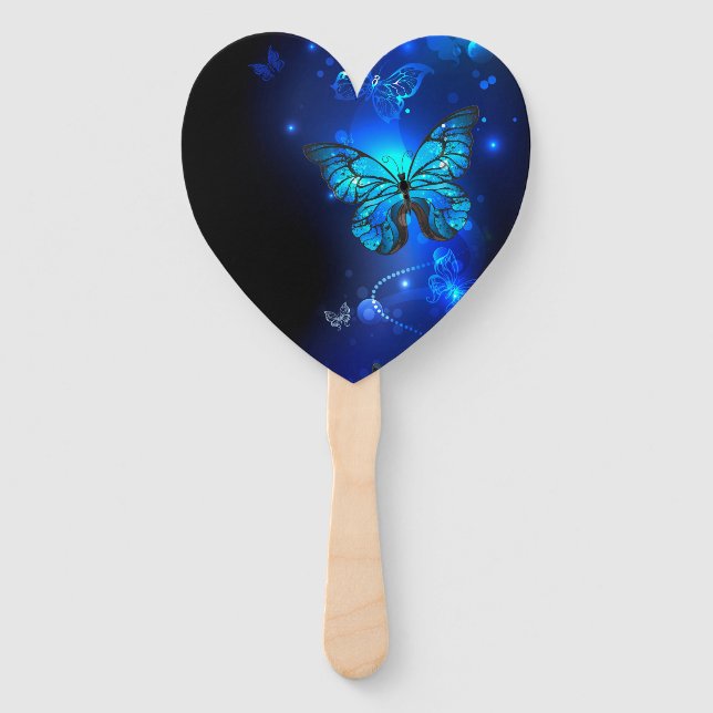Morpho Butterfly in the Dark Background Fächer (Vorderseite)