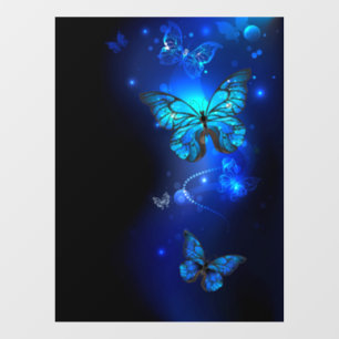 Morpho Butterfly in the Dark Background Fensteraufkleber