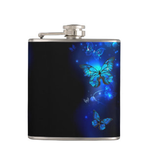 Morpho Butterfly in the Dark Background Flachmann