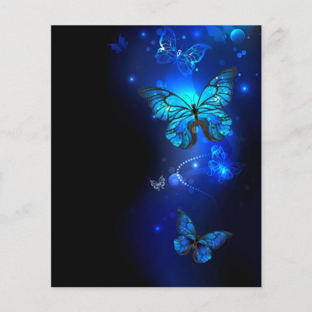 Morpho Butterfly in the Dark Background Flyer (Vorne)