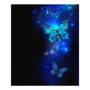Morpho Butterfly in the Dark Background Fotodruck