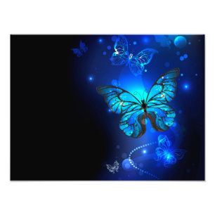 Morpho Butterfly in the Dark Background Fotodruck