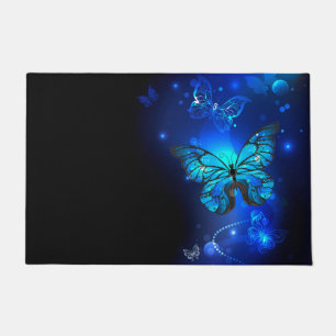 Morpho Butterfly in the Dark Background Fußmatte