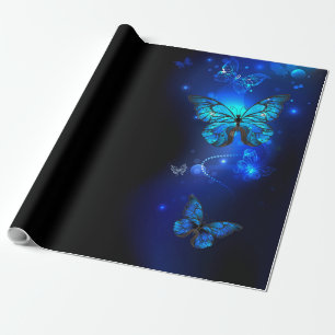 Morpho Butterfly in the Dark Background Geschenkpapier