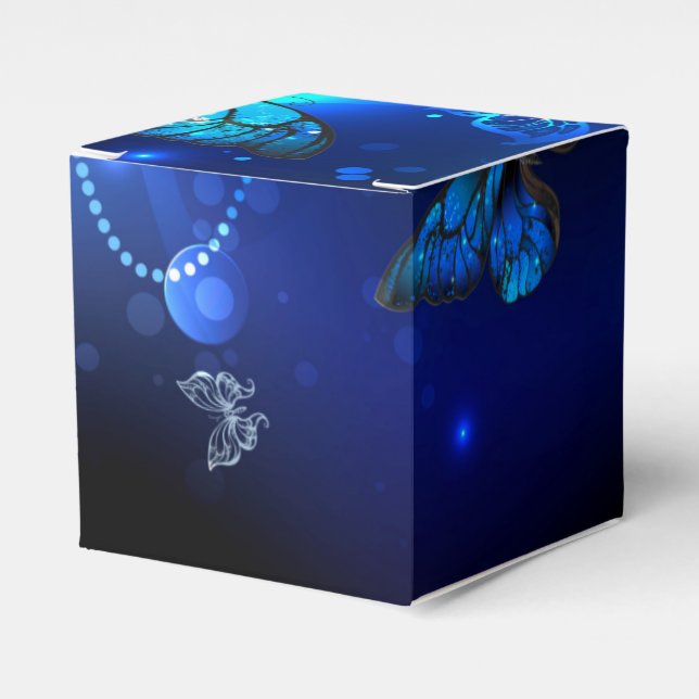 Morpho Butterfly in the Dark Background Geschenkschachtel (Vorderseite)