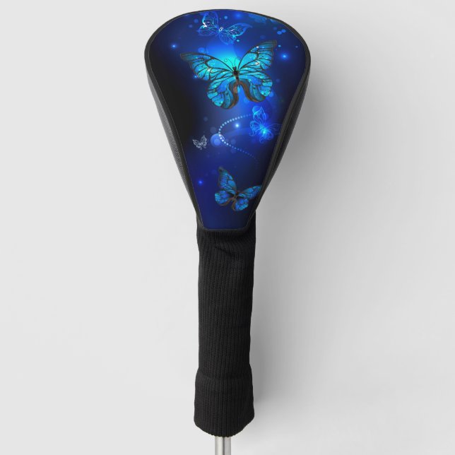 Morpho Butterfly in the Dark Background Golf Headcover (Vorderseite)