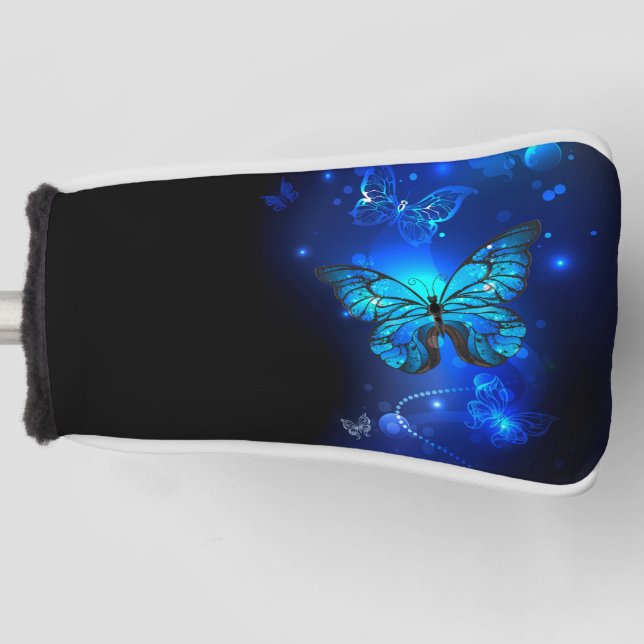 Morpho Butterfly in the Dark Background Golf Headcover (Vorderseite)