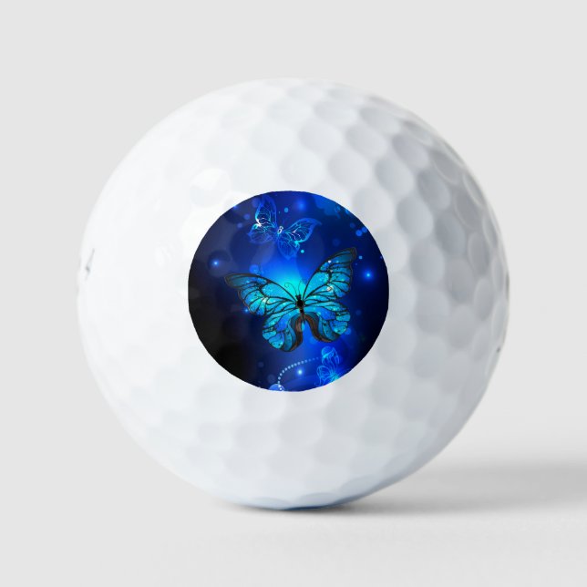 Morpho Butterfly in the Dark Background Golfball (Vorderseite)