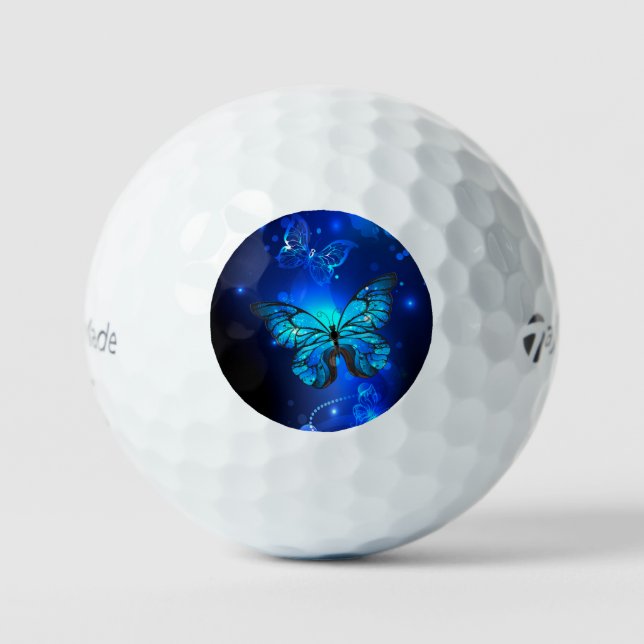 Morpho Butterfly in the Dark Background Golfball (Vorderseite)