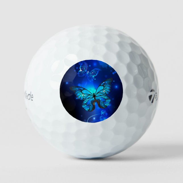 Morpho Butterfly in the Dark Background Golfball (Vorderseite)