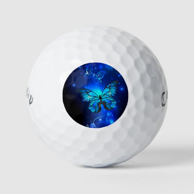 Morpho Butterfly in the Dark Background Golfball (Vorderseite)