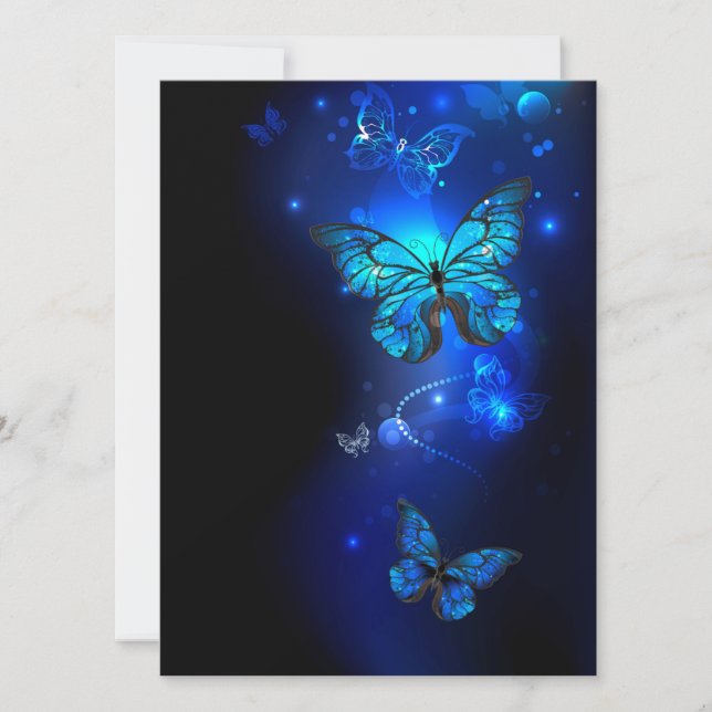 Morpho Butterfly in the Dark Background Karte (Vorderseite)