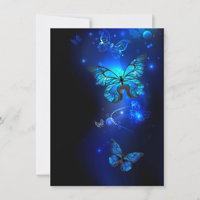 Morpho Butterfly in the Dark Background Karte (Vorderseite)