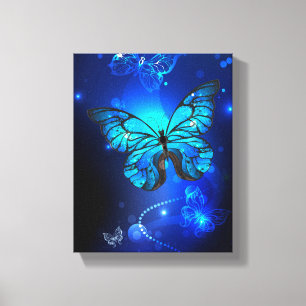Morpho Butterfly in the Dark Background Leinwanddruck