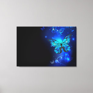 Morpho Butterfly in the Dark Background Leinwanddruck