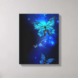 Morpho Butterfly in the Dark Background Leinwanddruck