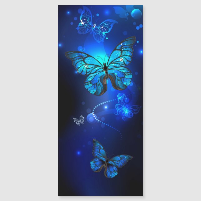 Morpho Butterfly in the Dark Background Magneteinladung (Vorderseite)