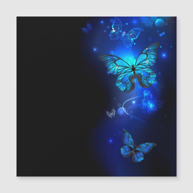 Morpho Butterfly in the Dark Background Magnetkarte (Vorderseite)