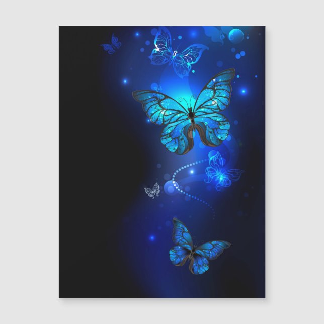 Morpho Butterfly in the Dark Background Magnetkarte (Vorderseite)