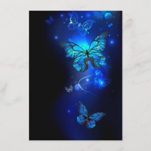 Morpho Butterfly in the Dark Background Menükarte